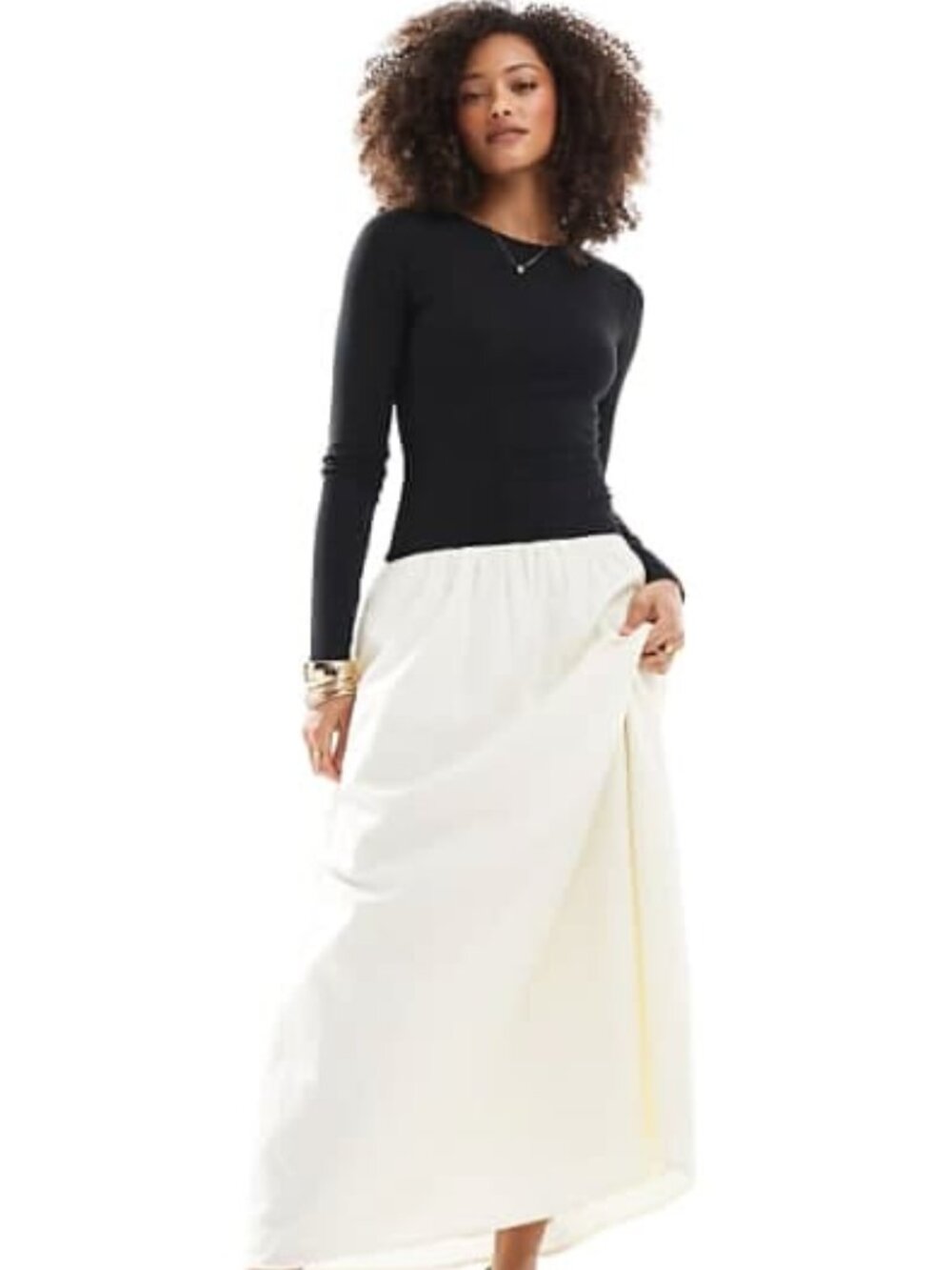 4th & Reckless black and cream dress